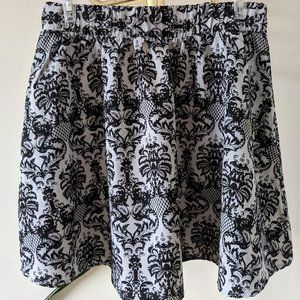 Black and White print skater skirt